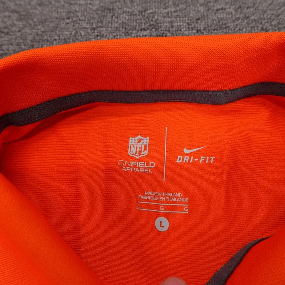 Denver Broncos Polo Shirt Mens Large Orange NFL Football Nike On Field Dri-FIT